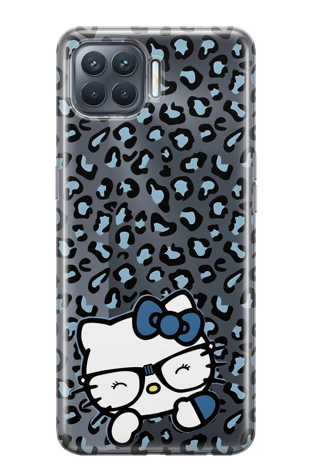 Oppo Reno 4 Lite Compatible Kitty Patterned Transparent Phone Case