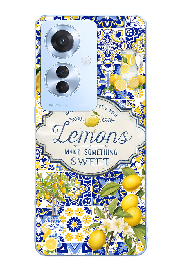 Oppo Reno 11F 5g Compatible Lemon Patterned Transparent Phone Case
