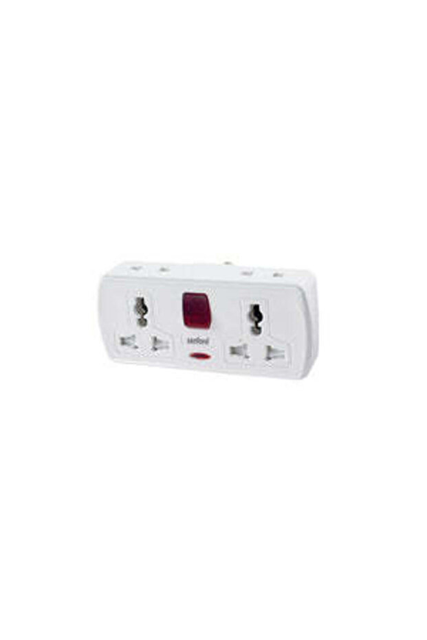 Universal 2-Way Socket Adapter with 13 A Capacity and Surge Protection