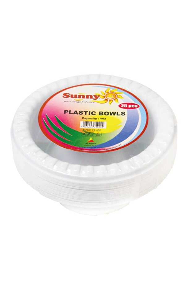 Small Disposable Plastic Party Bowls (4oz, 25 Pack)