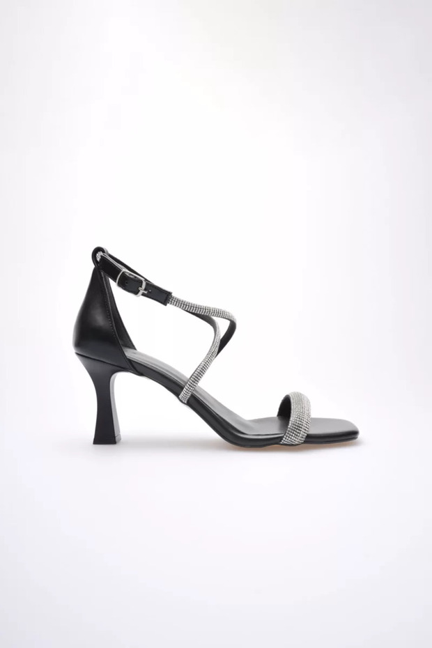 Black Women's Heeled Sandals Tr12My03A