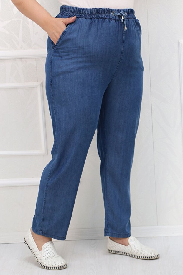29001 Plus Size Skinny Jeans-Dark Blue