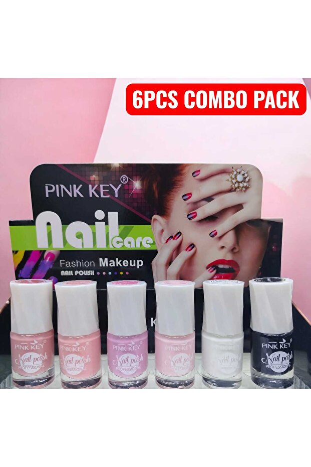 6PCS COMBO Nail Polish Set 6x11ml – 6 Different Premium Shades Long Lasting Gloss Finish