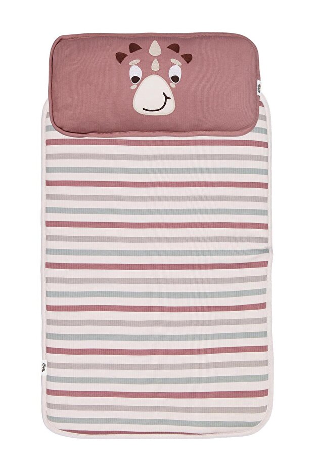 Line Print Bottom Opening - Beige