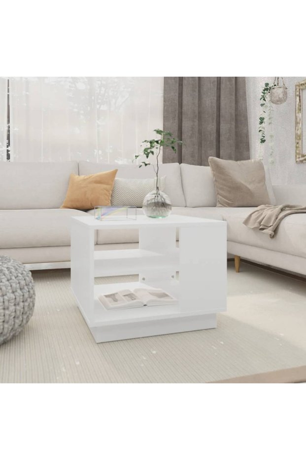 Coffee table, white, 55x55x43 cm, chipboard
