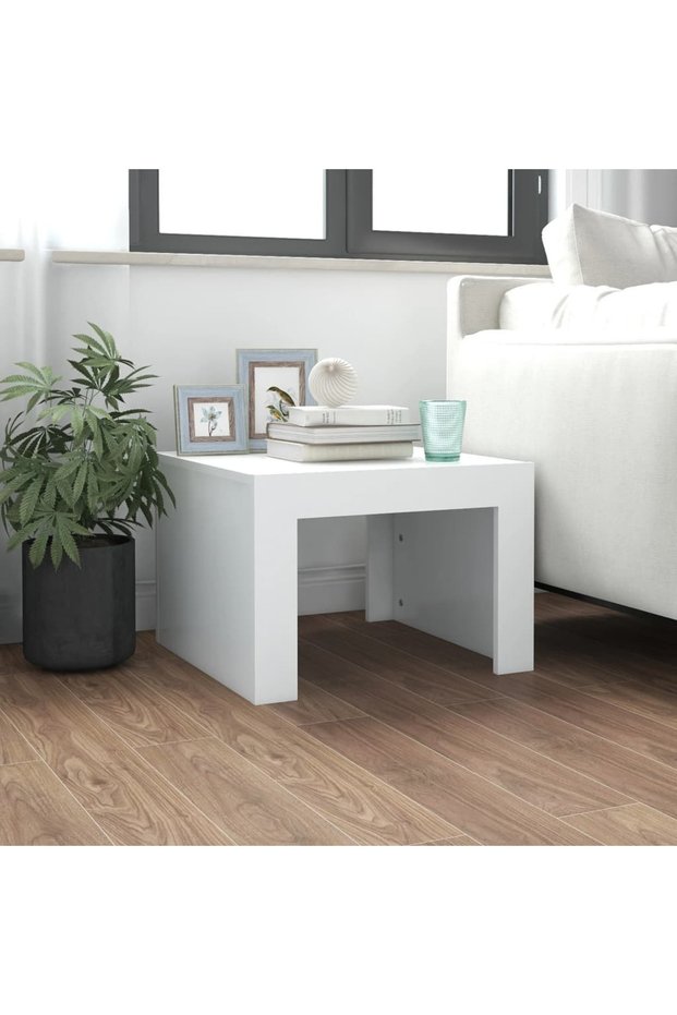 Coffee table, white, 50x50x35 cm, chipboard