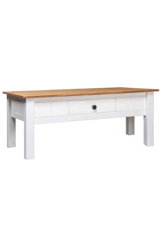 White coffee table 100x60x45 cm solid pine wood Panama range
