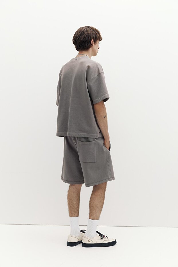 Logolu jogger bermuda şort - 5