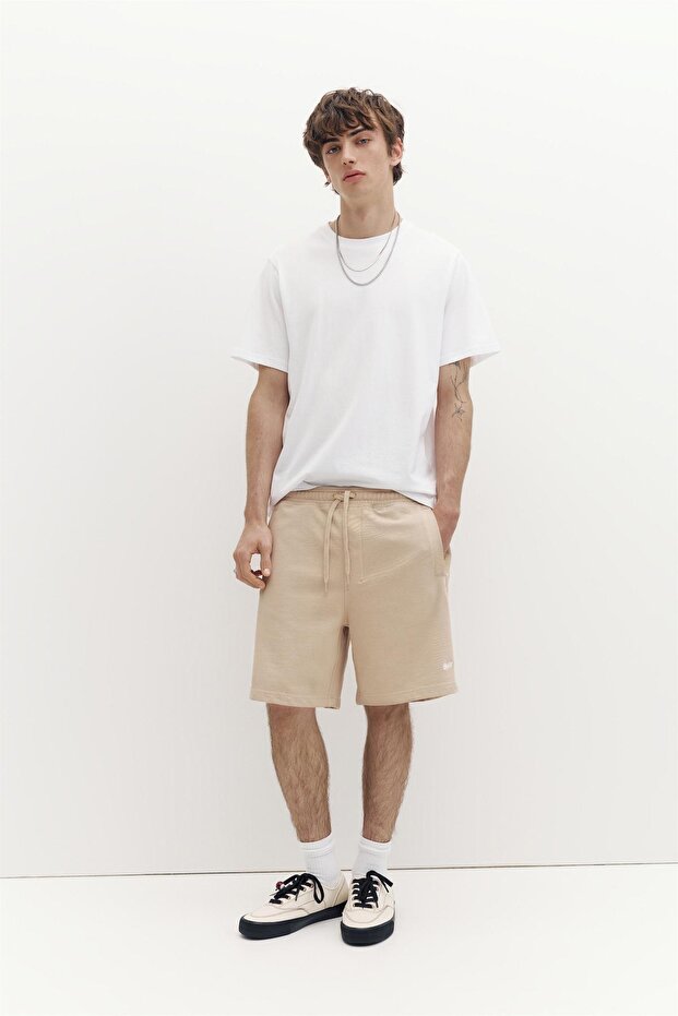 Logolu jogger bermuda şort - 1