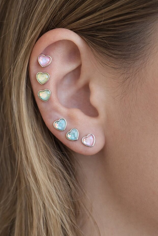 6-Piece Heart Detailed Earring Set