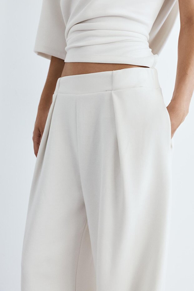 Pili geniş paça pantolon - 5