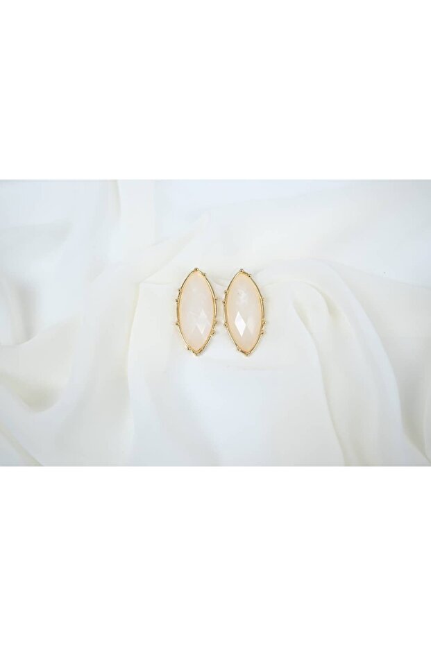 Bkp091 Bordo Stone Marquise Earrings (Length 40 mm)