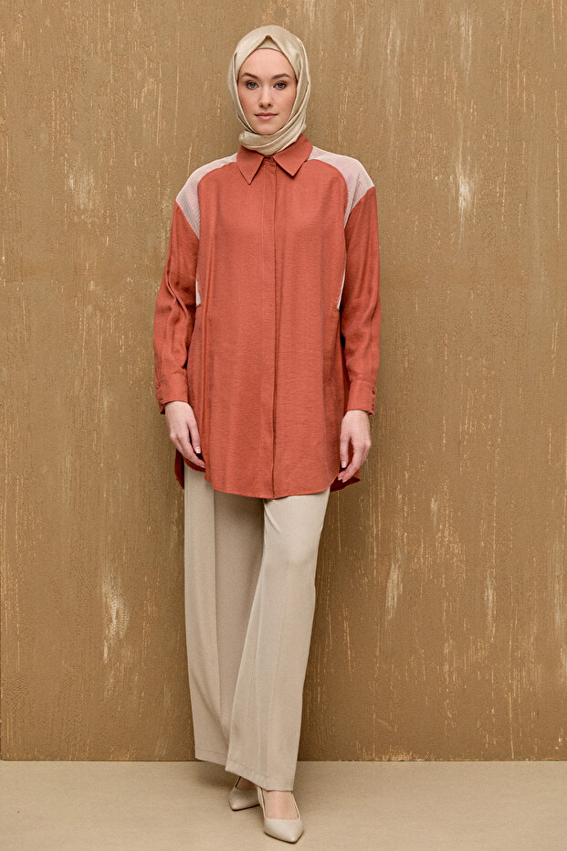 File Detaylı Modal Tunik - 3