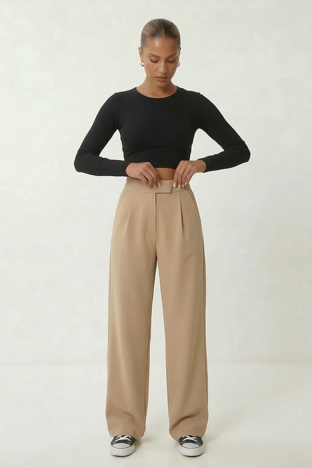 Women's Velcro Closure Stretchy Palazzo Pants
