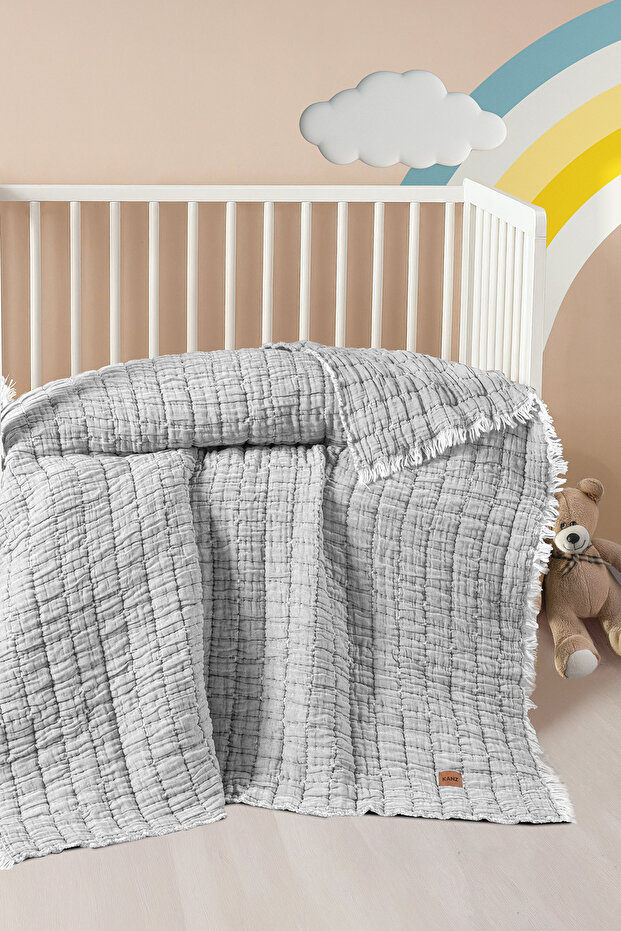 Light Muslin Baby Duvet 115X125 cm - Gray