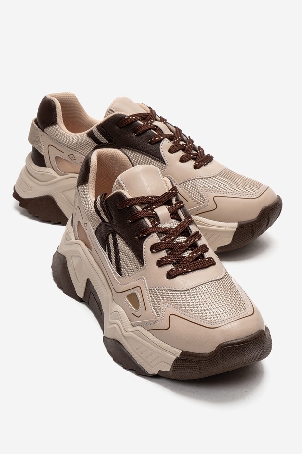 Fleur Beige Brown Women's Sneakers