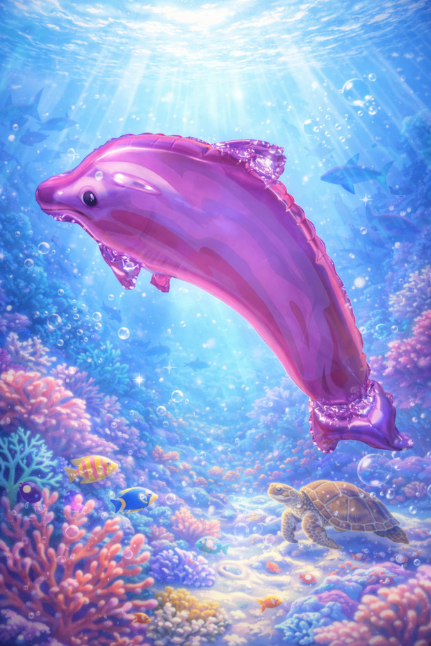 Purple Dolphin Foil Balloon – Sea-Themed Stylish Design