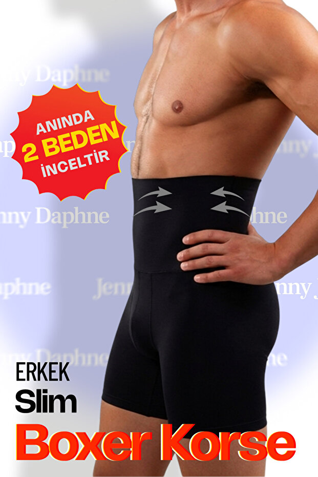 Men's High Waist Shaping / Sculpting Double Boxer Corset Belly Hiding Tightening Slim Fit Underwear 2012