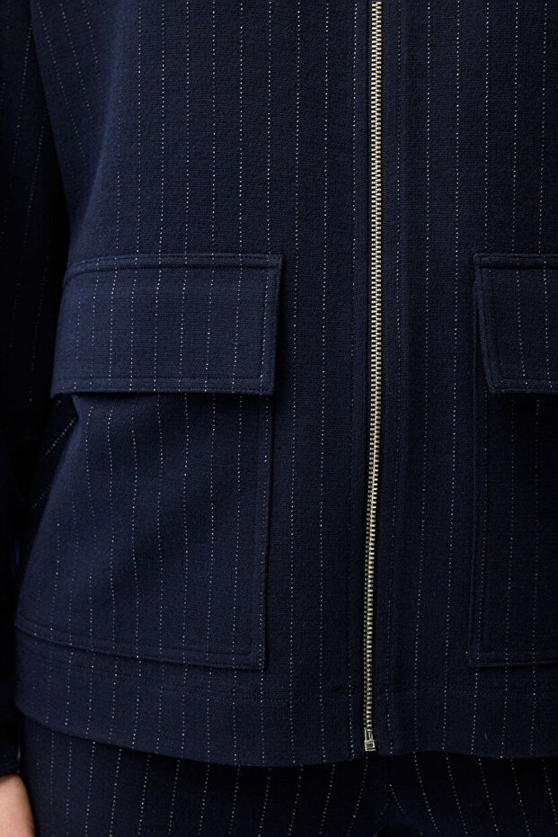 Fermuarlı Örme Ceket - 5