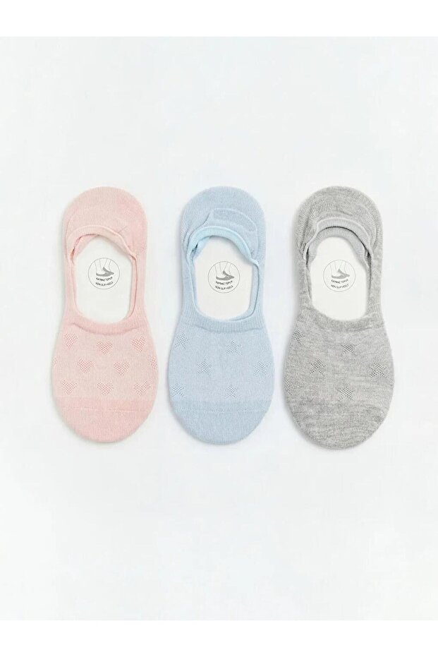 Lace-Like Knit Women's Ballet Flats Socks 3-Pack (S6)