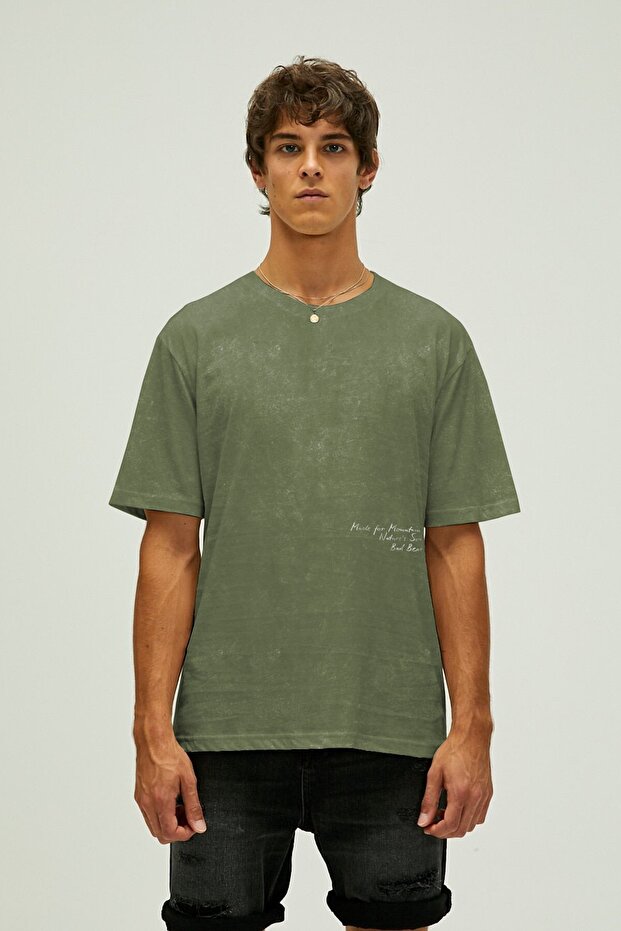 Made for T-Shirt Thyme Men's Khaki Crew Neck T-Shirt