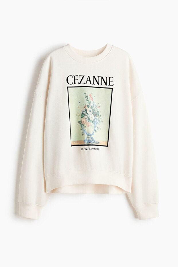 Baskı Motifli Oversize Sweatshirt - 3