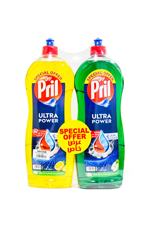 DISHWASH LEMON/APPLE GREEN 2X1.25LTR