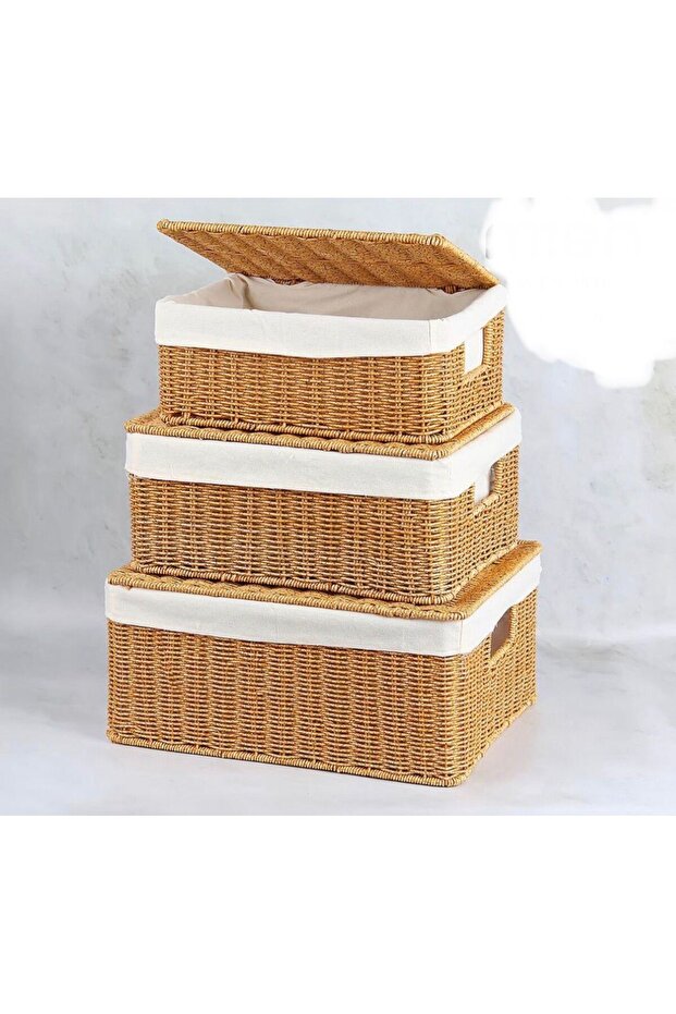 3-Piece Wicker Basket - 1