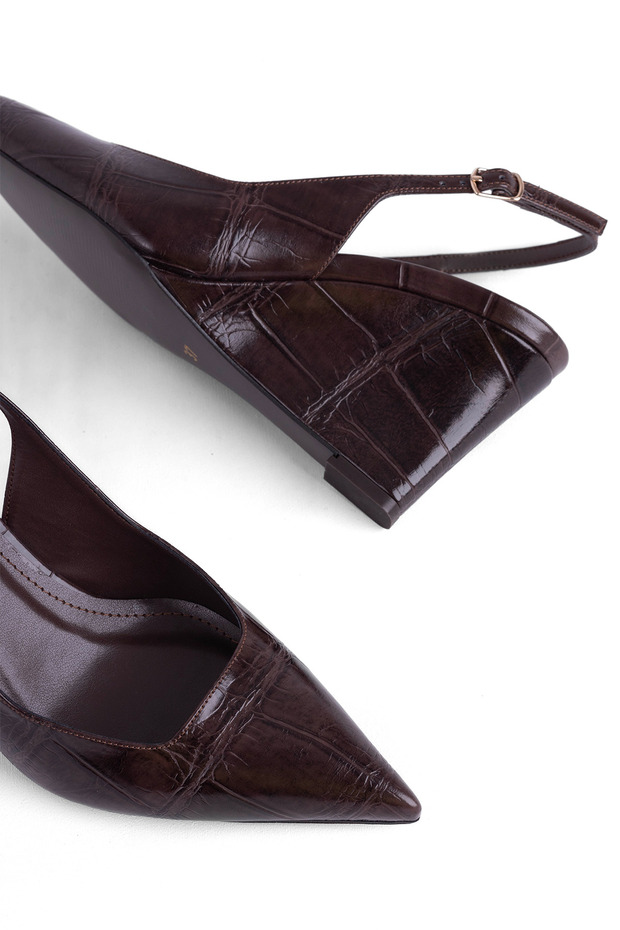 Wedge Heel Open Back Shoes Classic Heeled Shoes