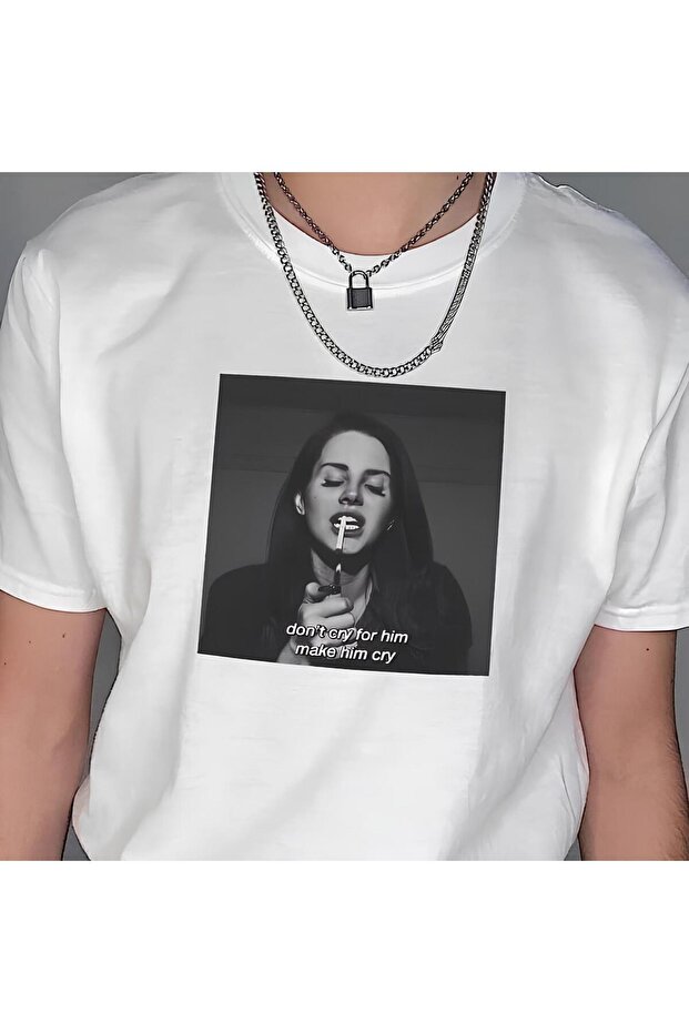 Lana del rey don't cry Detail Unisex Oversize Pattern T-Shirt