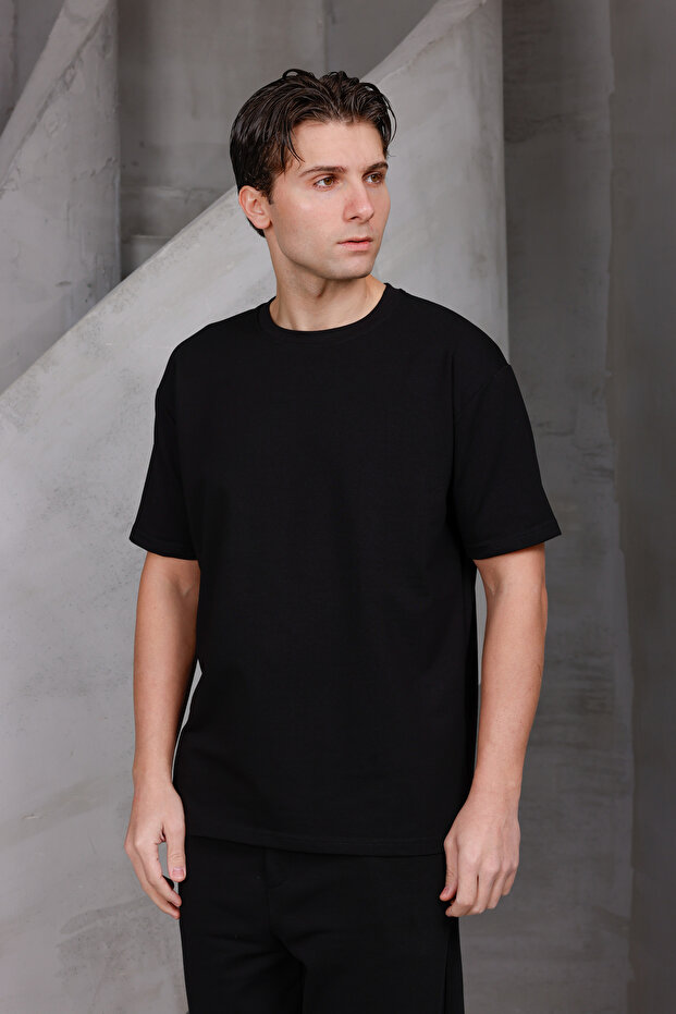 Men's Basic Oversized Crew Neck 2 Two Thread Ko Compact -Shirt - 6