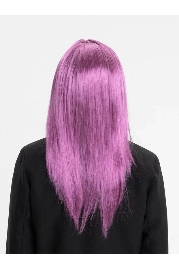 Rose Pink Color Straight Cut Long Party Wig
