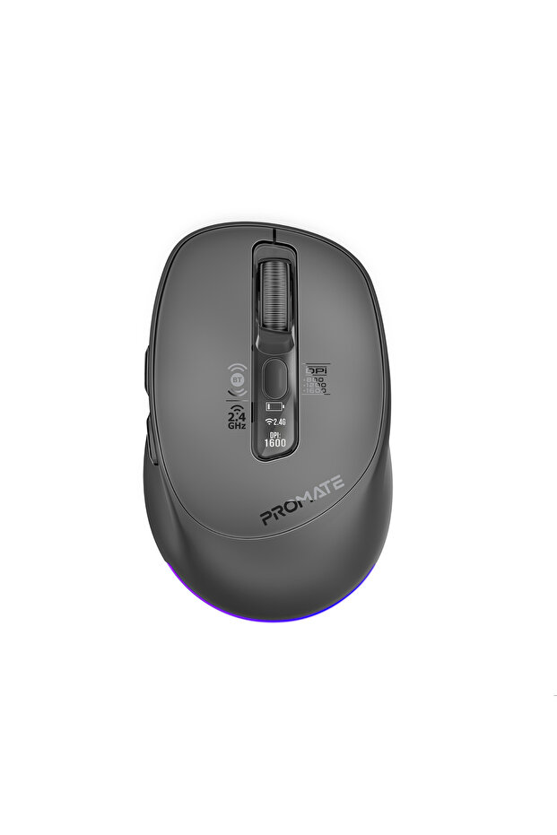 Wireless Mouse, Bluetooth 5.1 + 2.4GHz, OLED DPI Screen, RGB Backlight, 1600DPI, 500mAh Battery