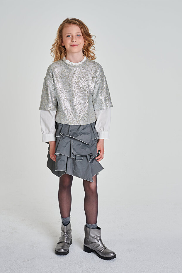Girls Silver Blouse