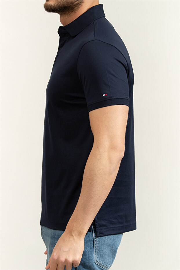 Hidden Placket Detail Reg Polo Erkek Polo Yaka T-Shirt Mavi - 3