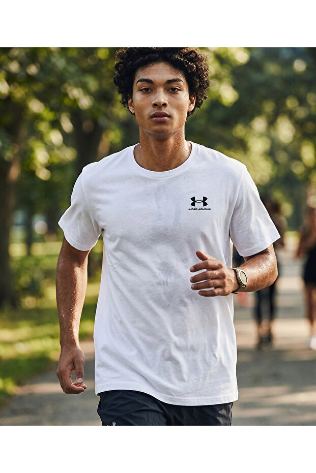 Ua m logo emb heavyweight ss men's casual t-shirt white