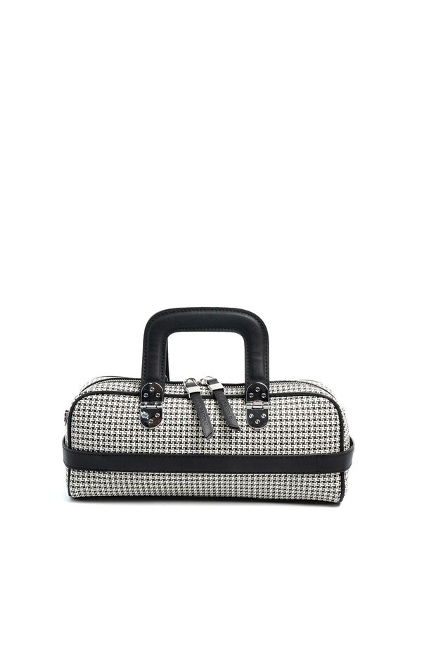 Black - Black Houndstooth Plaid Women's Handbag Sp1258