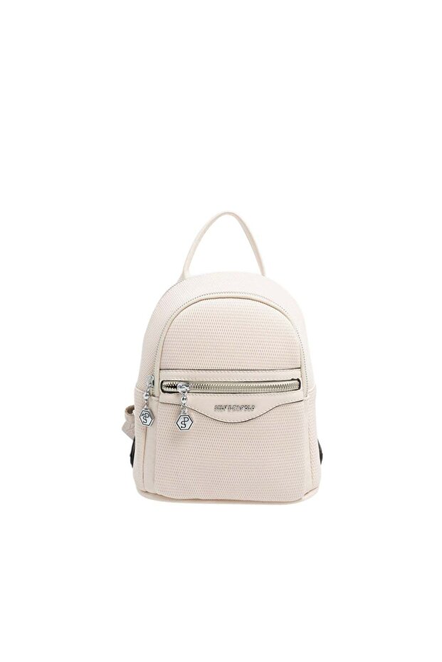 Beige - Beige Honeycomb Women's Backpack Sp983