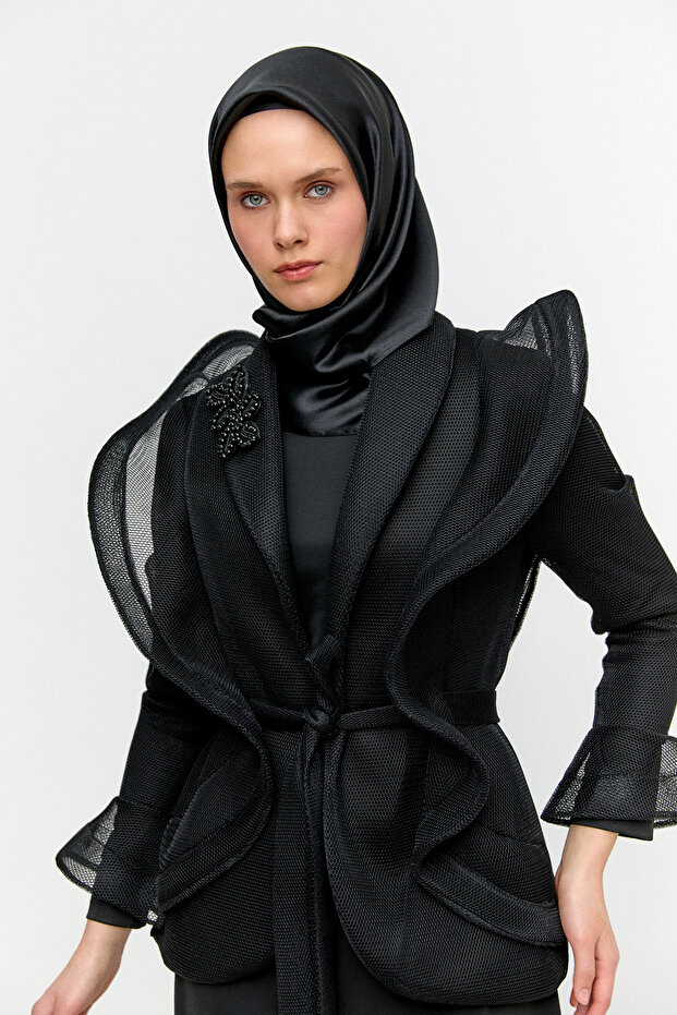 File Ceketli Abiye Elbise - 4