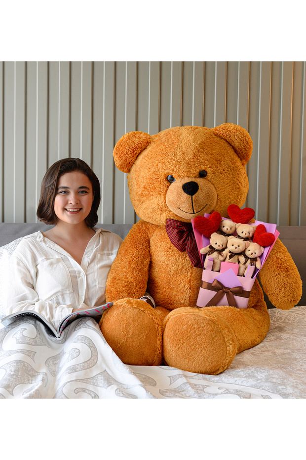 160 Large Teddy Bears and Heart Teddy Bear Bouquet with Bow Ties - Special Gift for Your Loved One