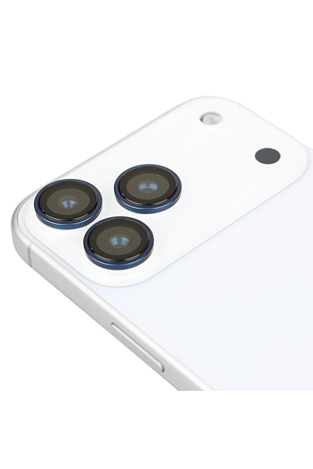 iPhone 17 Pro Max Compatible Blue Metallic Camera Lens Cover Anti-Break Stylish Luxury Accessory Package
