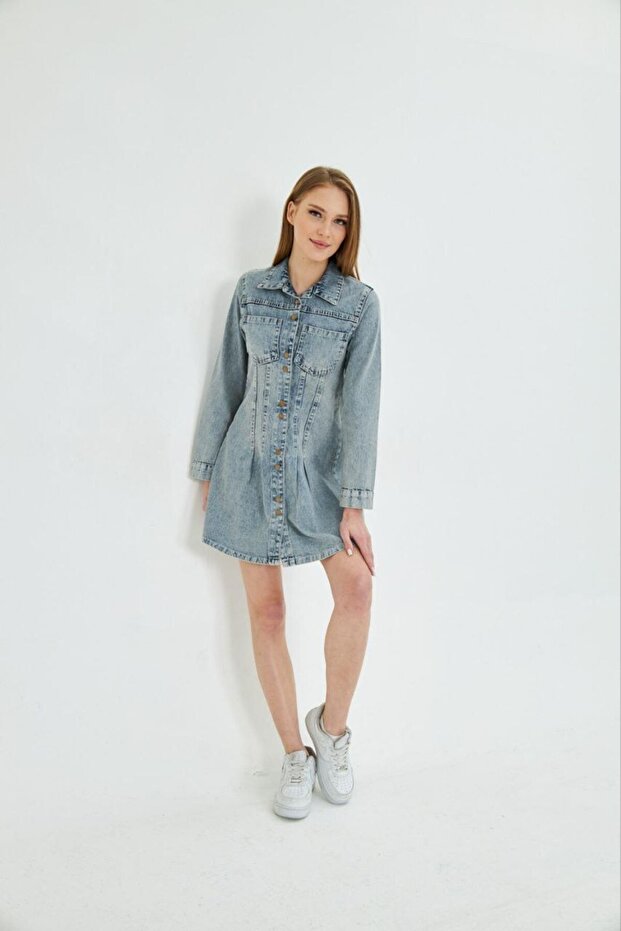 Women's Denim Long Sleeve Dress