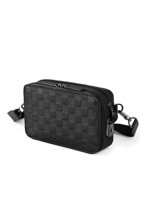 Master Genuine Leather Fingerprint Lock Pouch - Black