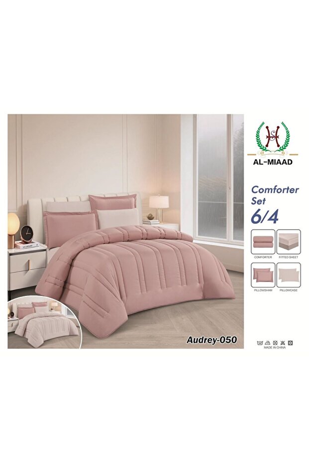 Plain hotel-style summer bedspread for two people, 6 pieces (two different sides)
