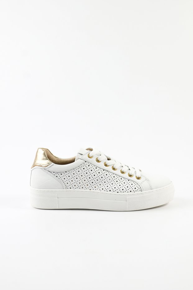 Genuine Leather White Sports Women's Shoes - Z260191