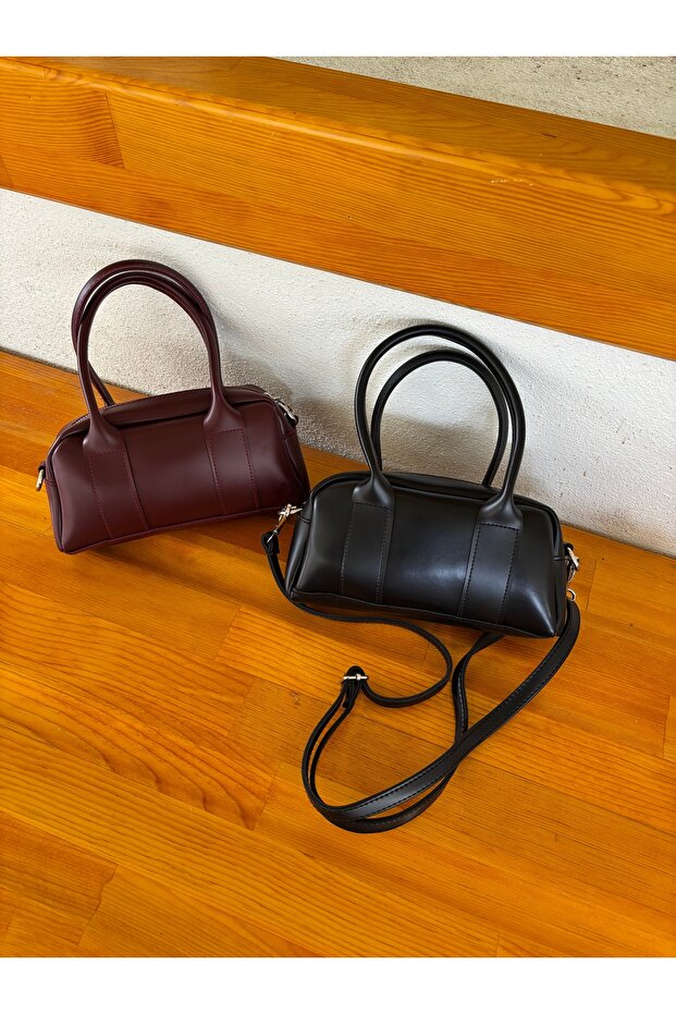 Siyah mini baget çanta - 1