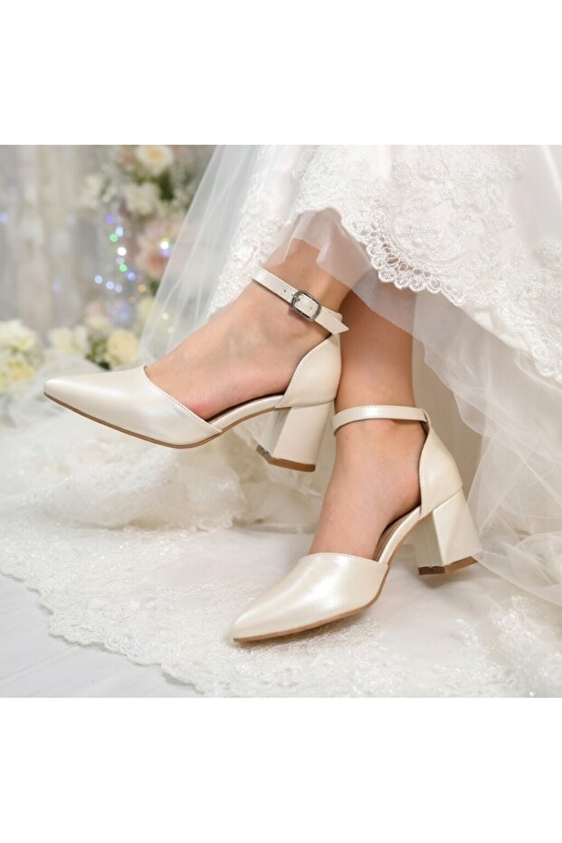 Bride 5 cm Block Heel Special Day Wedding Bridal Shoes