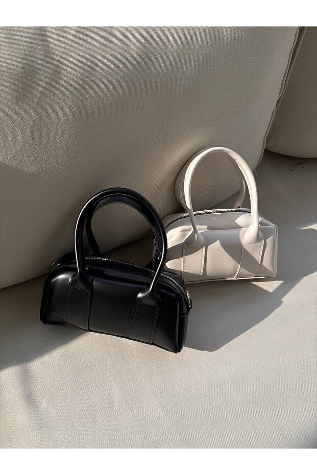 Siyah mini baget çanta - 3