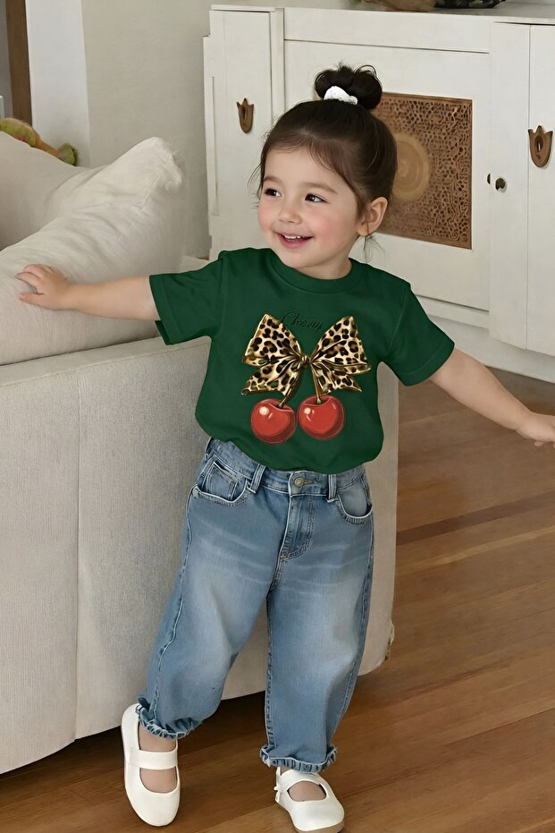 Chery Kurdela Cherry Printed Unisex Children's T-Shirt 2Gh4