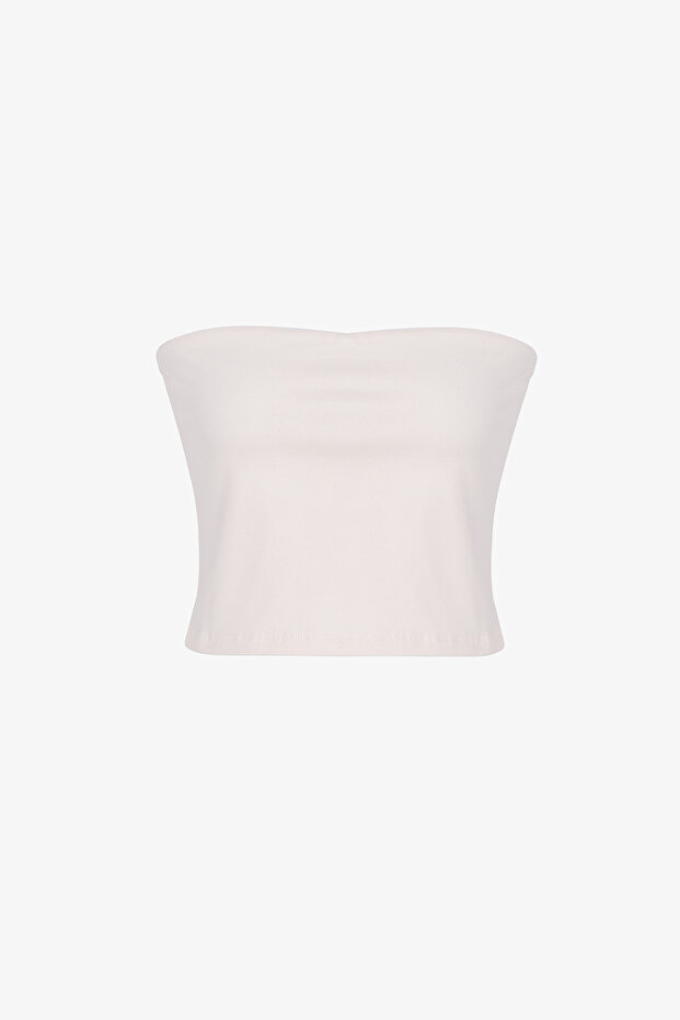 Beyaz Straplez Üst - 1